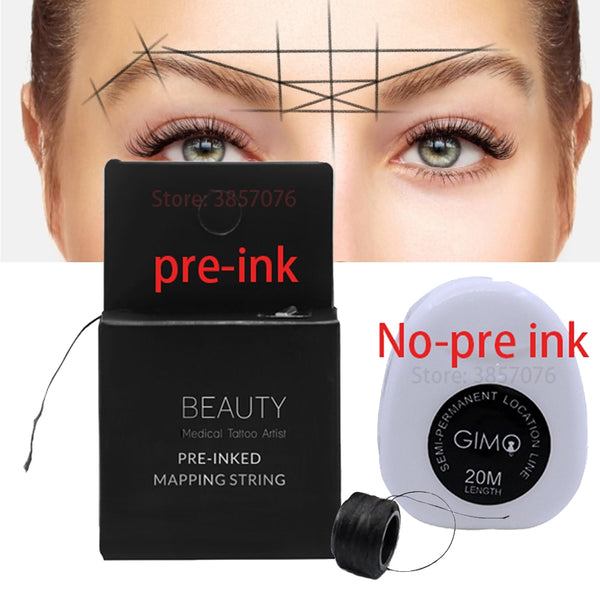 Pre-Inked Brow Mapping String for Microblading, Microshading, Cosmetic Tattooing, Permanent Makeup Artist Perfect Measuring Tool - Bellelooks