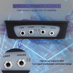 Professional Black Tattoo Power Supply Double Digital LCD - Bellelooks