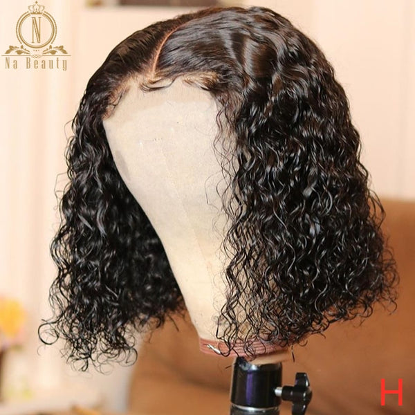 Short Curly Bob Wig Transparent Lace Bob Wigs 13x6 Lace Frontal Human Hair Wig Short Wigs Bleached Knots Preplucked Nabeauty 180 - Bellelooks