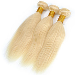 Straight 28 30 32 34 40 Inch Brazilian Remy Human Hair Weave 613 Blonde 3 4 Bundles With13x4 HD Transparent Lace Frontal Closure - Bellelooks