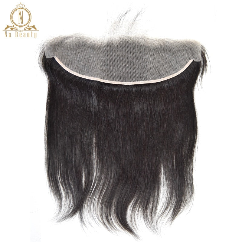 Straight Transparent Lace Frontal 13X4 Ear To Ear Free Part Remy Brazilian Human Hair Clear Lace Closure Natural Color 10-20 In - Bellelooks