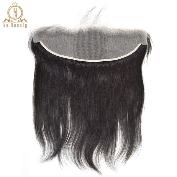 Straight Transparent Lace Frontal 13X4 Ear To Ear Free Part Remy Brazilian Human Hair Clear Lace Closure Natural Color 10-20 In - Bellelooks