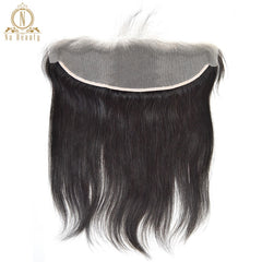 Straight Transparent Lace Frontal 13X4 Ear To Ear Free Part Remy Brazilian Human Hair Clear Lace Closure Natural Color 10-20 In - Bellelooks